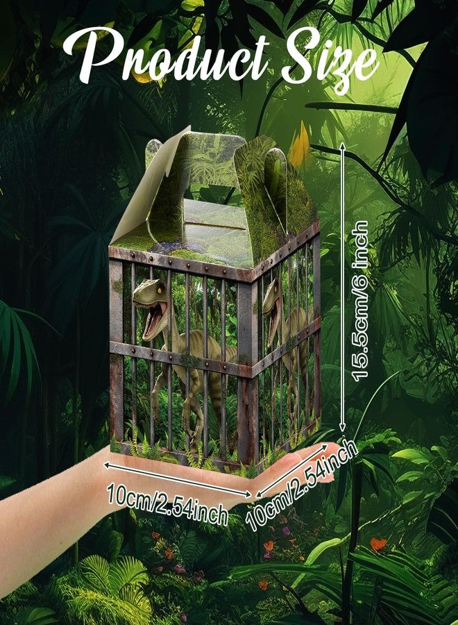 DoubleFill 12 Pcs Dinosaur Party Supplies Treat Boxes Dino Party Favor Boxes Tropical Jungle Dinosaur Gift Box Table Centerpieces Photography Props Decorations for Birthday Halloween Christmas - Image 2